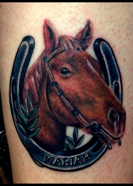 Haley Adams - Mariah horse tattoo