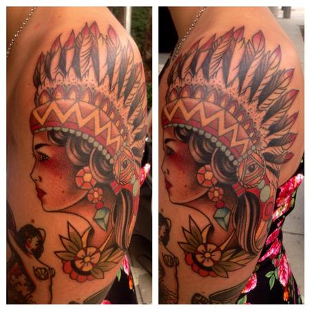 Tattoos - Traditional Indian Head - 109114