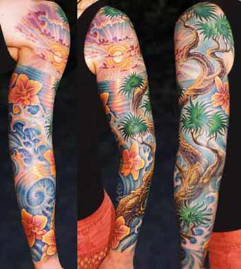 Tattoos - Tree by an Ocean Sunset - 28321