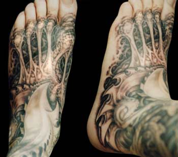 Tattoos - Bio Mech Foot - 29095