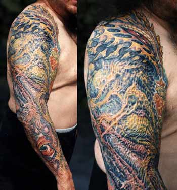 Tattoos - Bio Mech Scar Coverup - 13891