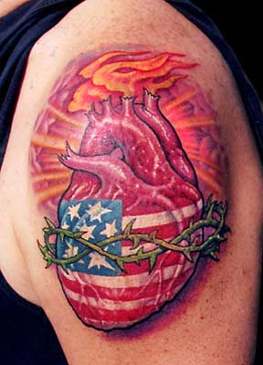 Tattoos - Patriotic Heart - 29478