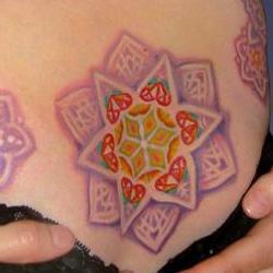 Tattoos - Sarah  purple mandala chest piece - 71370