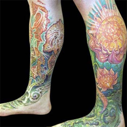 Tattoos - Flower Leg to Foot Sleeve, Another Angle - 13910