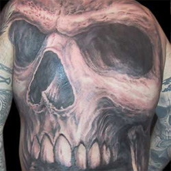 Tattoos - Full Back Skull - 13890