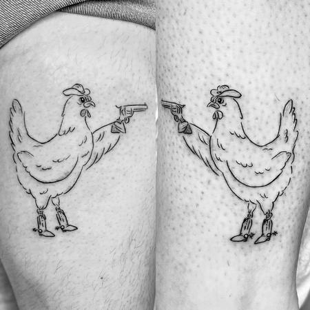 Tattoos - cowboy chickens - 142794