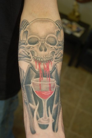 Tattoos - Blood chalice skull - 43536