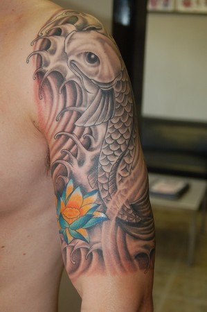 Tattoos - Koi fish and Lotus - 41903