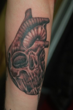Tattoos - Heart and skull morph - 41911
