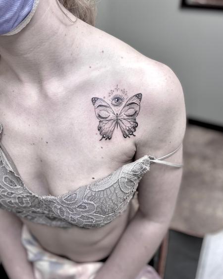 Tattoos - third eye butterfly - 142796