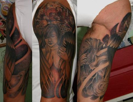 angel half sleeve tattoos