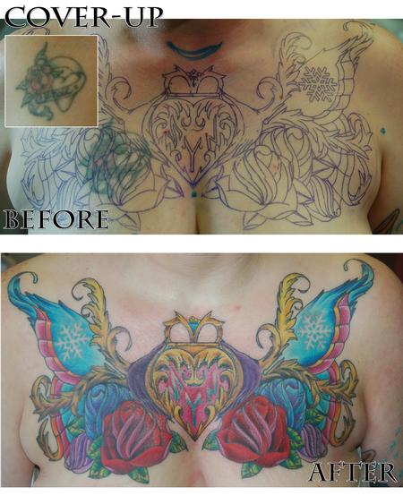 Tattoos - Heart cover-up - 76165