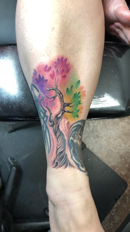 David Gordon - Watercolor tree tattoo