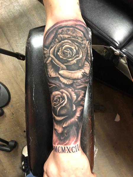 Tattoos - Black and Grey Rose - 132958