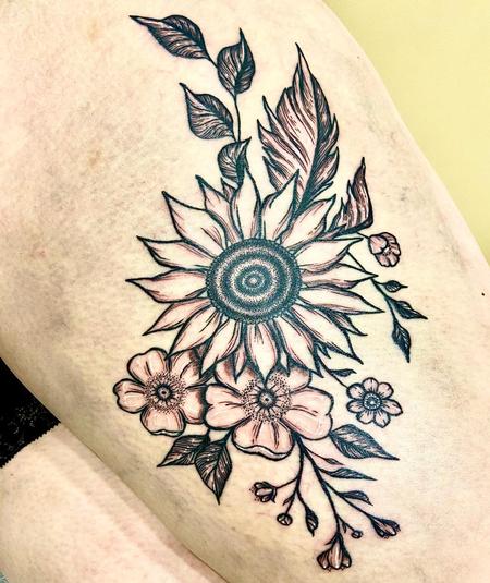 Tattoos - fineline flowers - 142370
