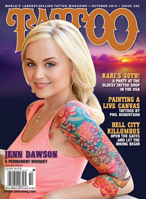 Michele's Client on the Cover of Tattoo Magazine Guy Aitchison :