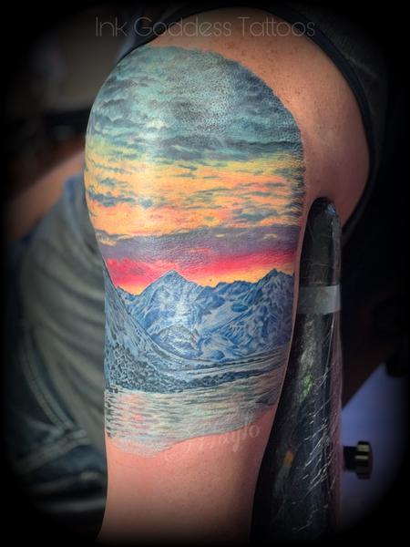 Tattoos - Mountain and Lake scene tattoo by Haylo - 141183
