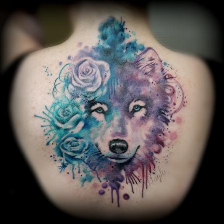 Tattoos - Wolf watercolor style tattoo by Haylo  - 141130