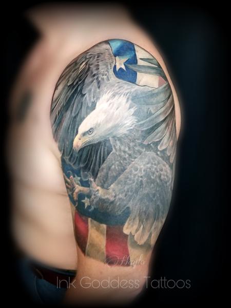 Tattoos - Bald Eagle with American Flag tattoo by Haylo  - 141138