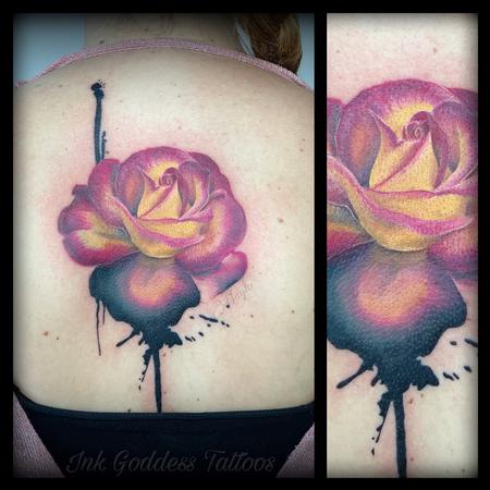 Tattoos - Realistic rose and ink drip tattoo by Haylo  - 141175