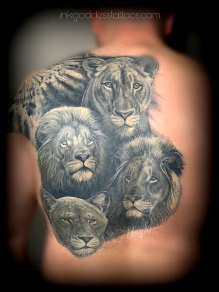 Haylo - “The Lions Den” Lion Pride back piece by Haylo 