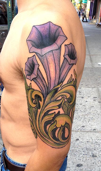 Tattoos - Filigree Flowered Tattoo - 85946