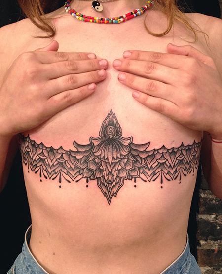 Tattoos - Marins Chest Lace Tattoo - 89569