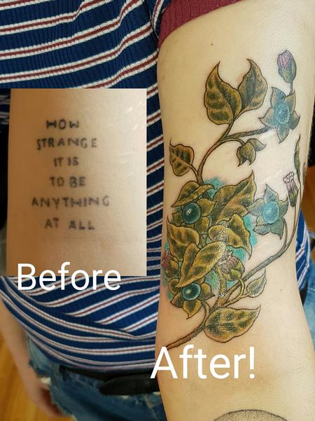 Tattoos - Deadly Nightshade Cover Up Tattoo - 122633