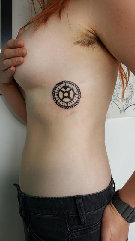 Tattoos - Precision Blackwork Compass Tattoo - 122993