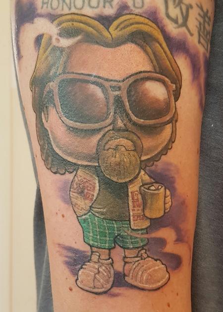 Tattoos - The Dude Abides... Big Lebowski Color Tattoo - 122781