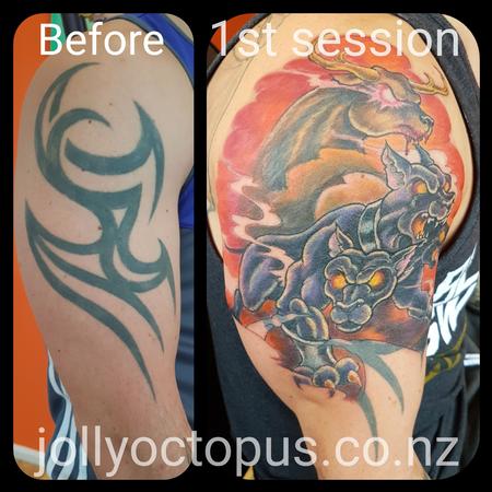 Tattoos - Cerebus Cover Up Tattoo - 127036