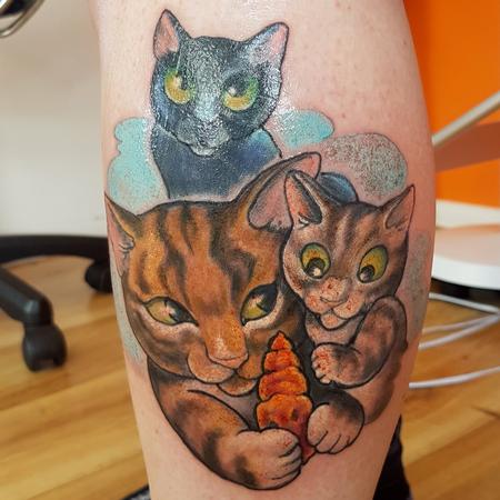 Tattoos - Cartoon Cat Portrait Tattoo - 131084