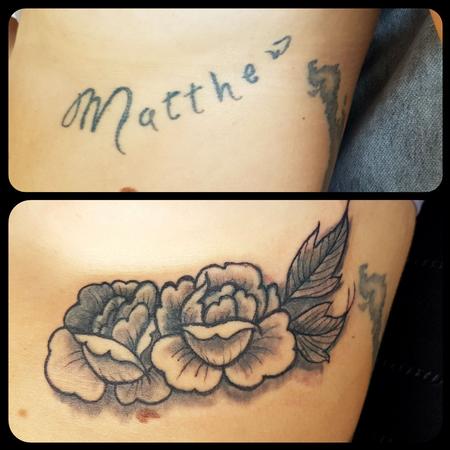Tattoos - Feminine Flower Cover-up Tattoo - 131815