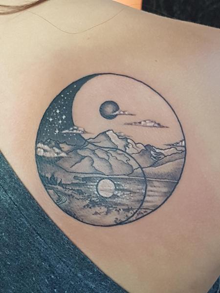 Tattoos - Yin Yang Mountain Tattoo - 133823