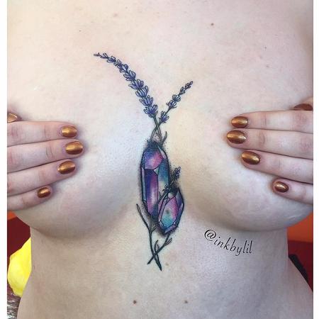 Tattoos - Gemstone Color Feminine Tattoo - 131445