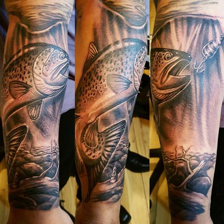 Tattoos - NZ Fishing Sleeve Tattoo - 131749