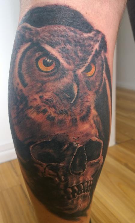 Tattoos - Owl and Skull Tattoo  - 112459