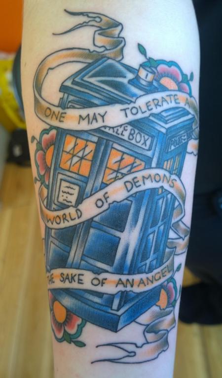 Tattoos - Dr Who Tardis Tattoo  - 114911