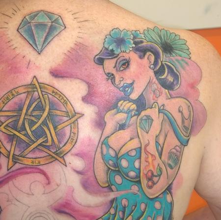 Tattoos - New School Rockabilly Pinup Tattoo - 121949