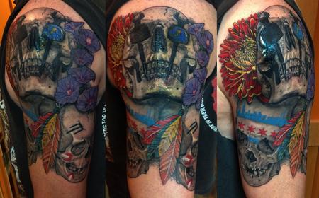 Tattoos - Chicago Blackhawks Iron Worker Skulls - 103751