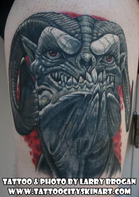 Tattoos - Horny Demon Head - 78064