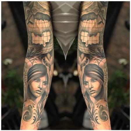Tattoos - Black and Grey Sleeve - 139819