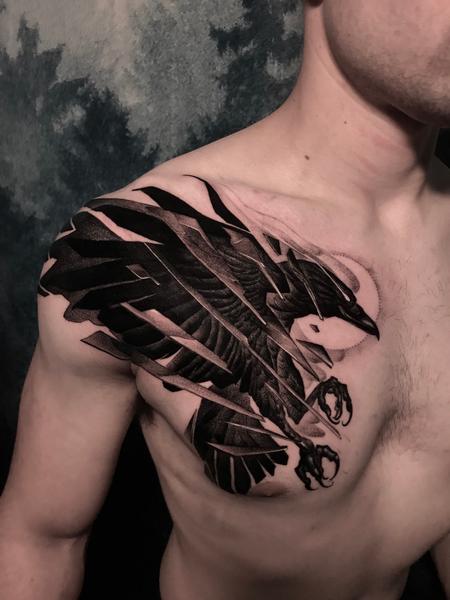 Tattoos - Blackwork crow - 141582