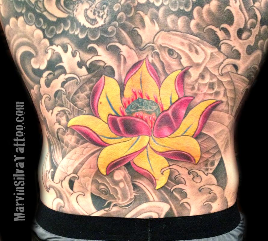 Lotus Flower Yin Yang Koi Fish Tattoo Lotus Flower and Koi Fish Tattoo by Marvin Silva : Tattoos