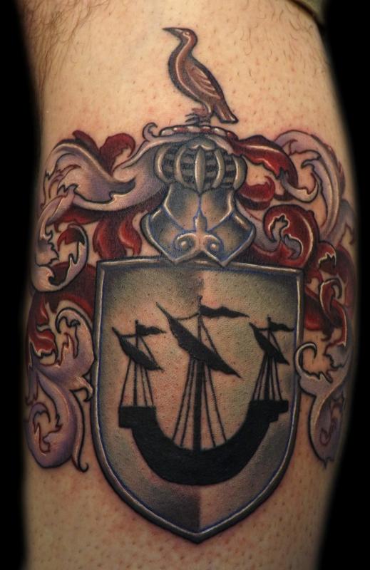 Family Crest Tattoo by Marvin Silva Tattoos