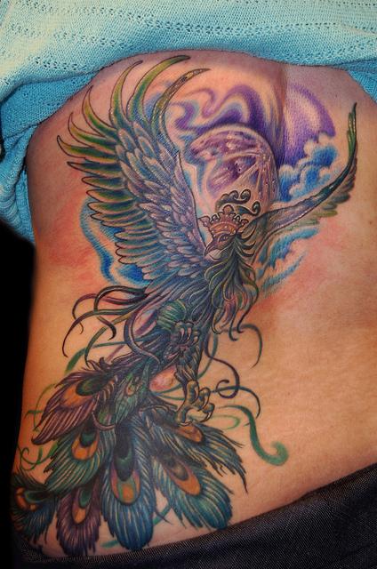 Tattoos - Phoenix Peacock Tattoo - 61918