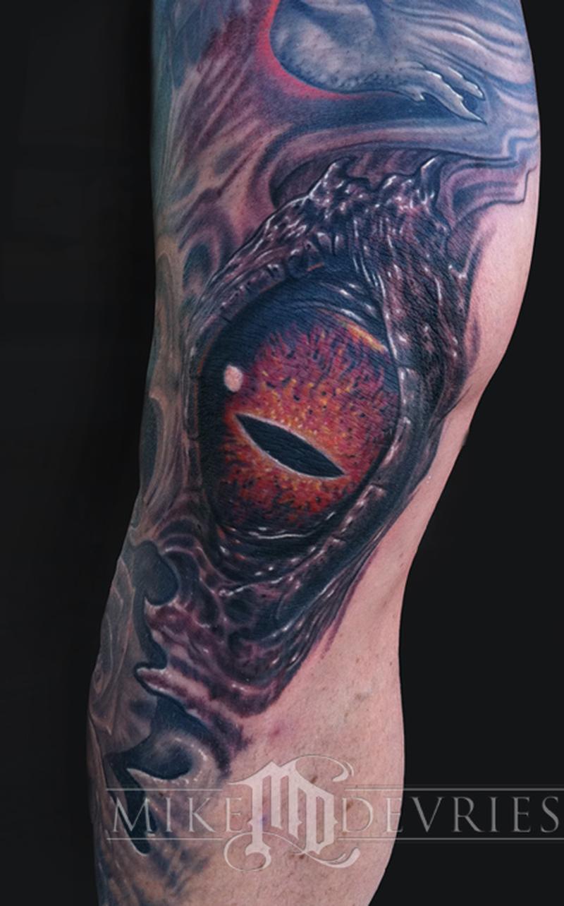 Crazy Eye Tattoo by Mike DeVries Tattoos