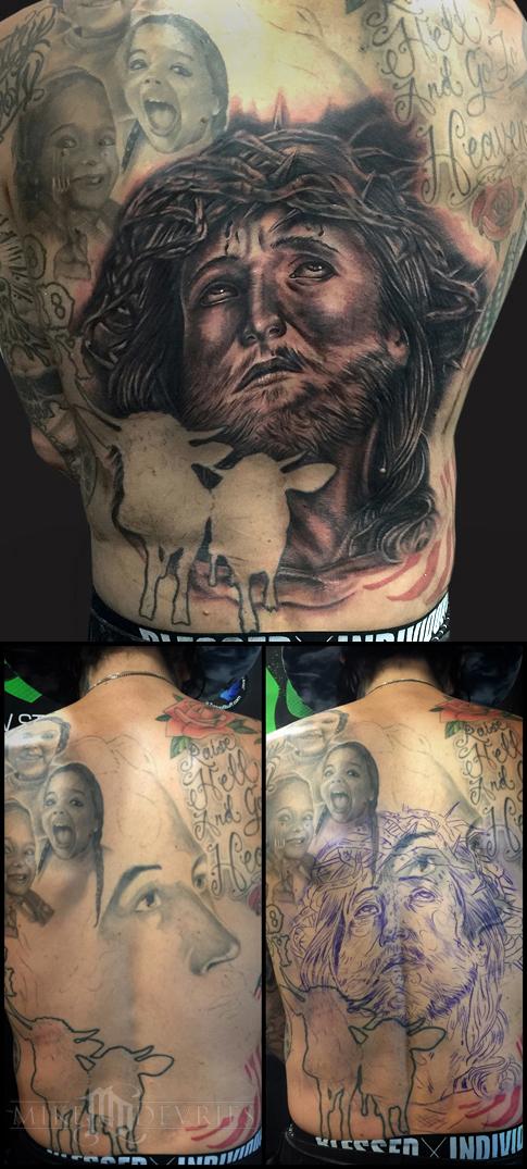 Tattoo uploaded by Luiz Lopes  Jesus christ  full back piece done in 4  sittings total of 22 hours He who believes in me shall live  forever   Book Now