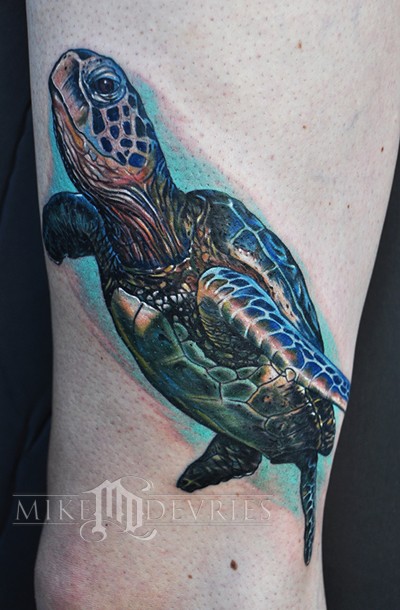 Featured image of post Sea Turtle Tattoo Color The turtle is well known for its hard shell and its ability to survive in both water and land