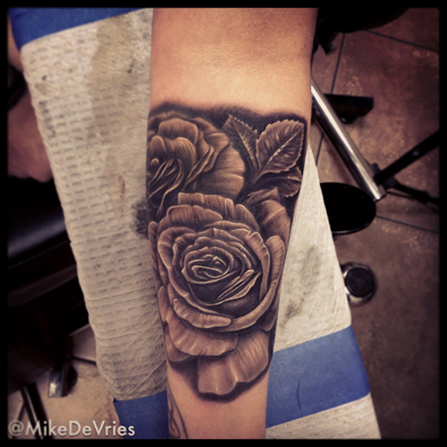 Mike DeVries : Tattoos : Flower Rose : Black and Gray Roses Mike DeVries : Tattoos : Flower Rose : Black and Gray Roses